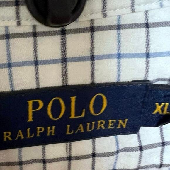 Polo Ralph Lauren Shirt men’s size XL 
long sleeve, button up 
white/blue check - Picture 5 of 6